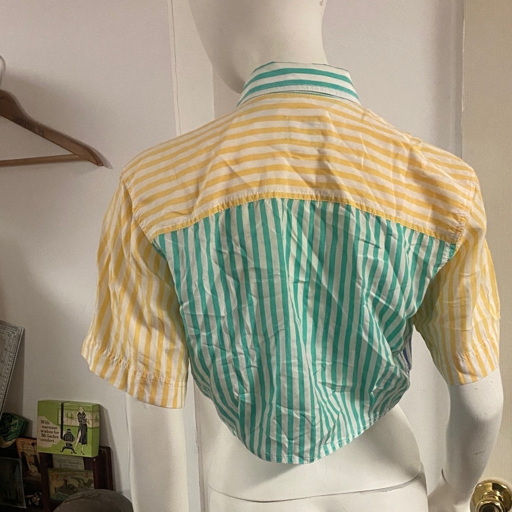 Liz Wear 90s Striped Multicolor Button-Up Shirt - Picture 5 of 7